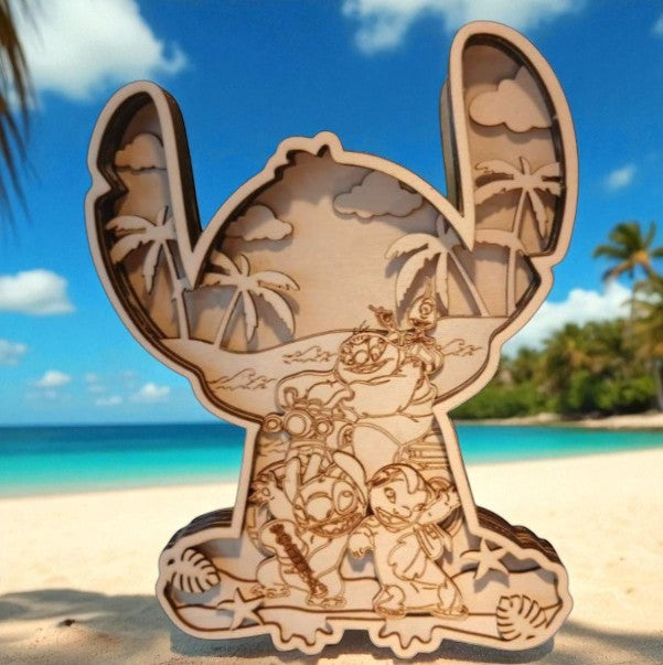 Décoration stitch crée au laser