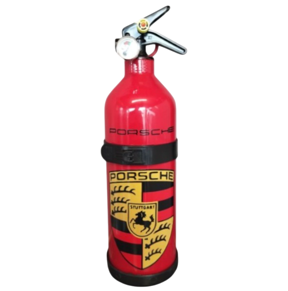 Extincteur fait mains sur le thème de PORSCHE