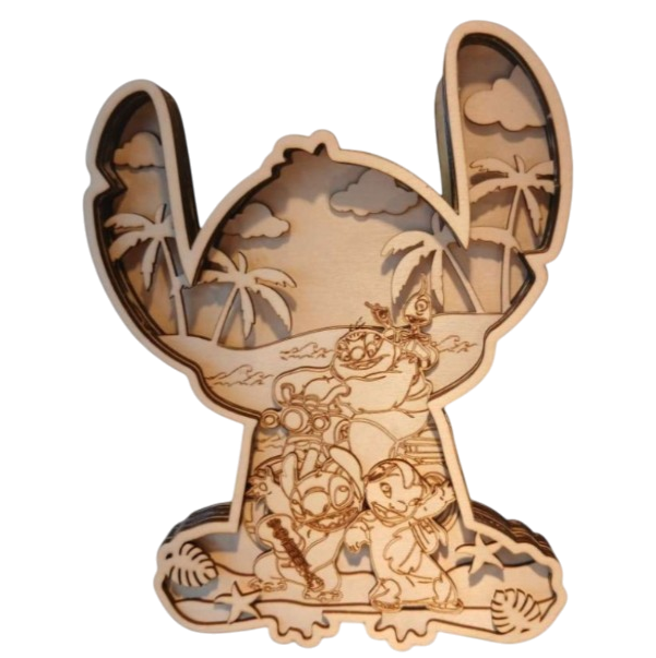 Décoration stitch crée au laser