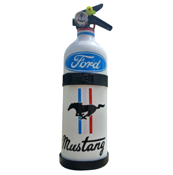 Extincteur fait mains sur le thème de FORD MUSTANG